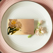White Double Daffodils Wedding Place Card