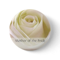 White double rose Mother of the Bride Pin
