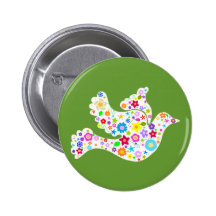 White Dove of Flowers Pins