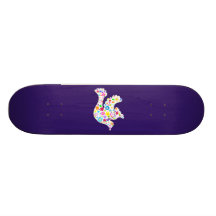 White Dove of flowers Skate Board Deck