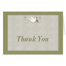 White Dove Religious Thank You Card