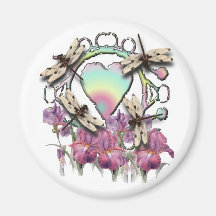 White Dragonflies Refrigerator Magnets