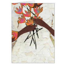 White dress and flowers card