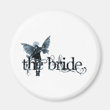 White Dress Fairy Blue Negative - The Bride Magnet