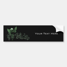White Dress Fairy Green Negative - The Bride Bumper Stickers