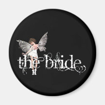 White Dress Fairy Original - The Bride Fridge Magnets