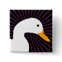 White Duck Pop Art Pins