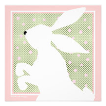 White Easter Bunny Brunch Invitation