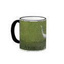 White egret mugs