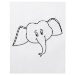 White Elephant Face. Cartoon Vector Art. Custom flyers