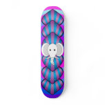 White elephant on purple blue spades skateboard