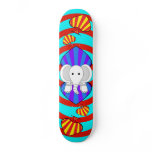 White elephant on purple spades skateboard