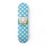 White elephant on yellow spade blue argyle skate decks