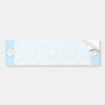 White Elephant Pattern on Pale Blue. Bumper Stickers
