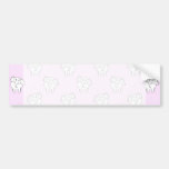 White Elephant Pattern on Pink. Bumper Stickers