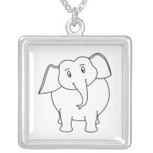 White Elephant. Personalized Necklace