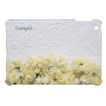 white embossed-look with narcissus iPad mini case ipad mini cases