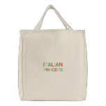 White Embroidered Italian Princess Tote Bag embroidered bags