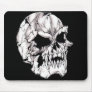 White Evil Scary Deadly Skull Mousepad