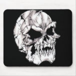 White Evil Scary Deadly Skull Mousepad