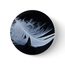 White feather - angelic by nature button