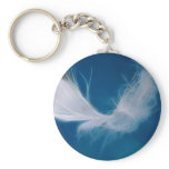 White feather art - symbol of purity and innocence keychains