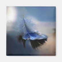 White feather sailing refrigerator magnet
