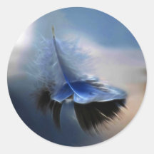 White feather sailing sticker