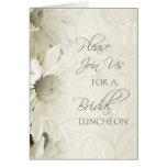 White Floral Bridal Luncheon Invitation Card