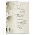 White Floral Mum  Wedding Day Thank You Card