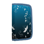 White floral on blue organizer