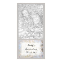 White Floral Quinceañera Thank You Photo Card