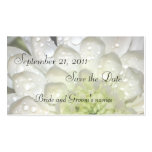 White Floral Raindrop Save the Date Card business cards