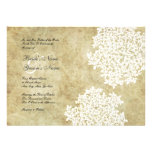 White Floral Vintage Wedding Invitations