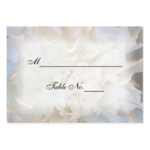 White Floral Wedding Place Card Business Cards