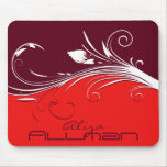 White Flower Bud Silhouette Mousepads