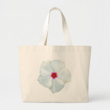 white flower canvas bag