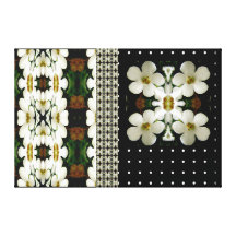 White Flower Collage Wrapped Canvas Stretched Canvas Prints