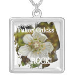 White Flower in the Moss; Yukon Chicks ROCK Custom Jewelry