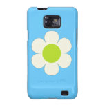 White flower on blue, pretty design galaxy s2 case