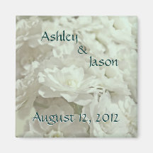 White Flower Save the Date Keepsake Magnet