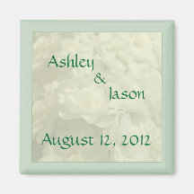 White Flower Save the Date Keepsake Magnet