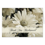 White Flowers Bridesmaid Thank You Card
