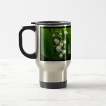 White Flowers Lily of the Valley Travel Mug