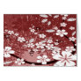 White Flowers on Red Grunge