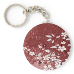 White Flowers on Red Grunge