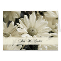 White Flowers Sister Thank You Maid of Honour Card
