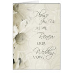White Flowers Vow Renewal Ceremony Invitation Card