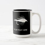 White Fly Fishing lure Mugs