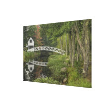 White footbridge, Somesville, Mount Desert Gallery Wrap Canvas